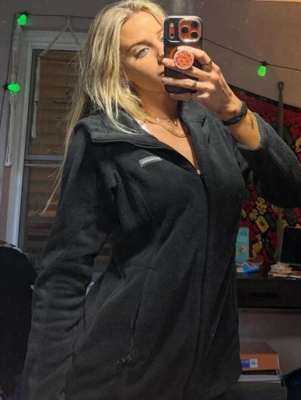 Black Columbia Black Full Zip Fleece Hoodie Women’s M Outdoor Jacket